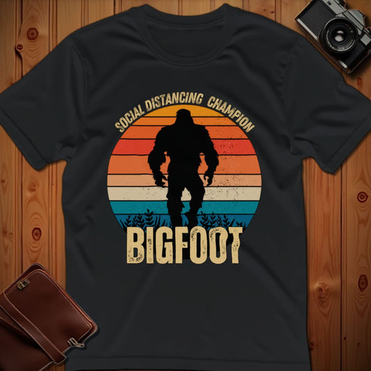 Bigfoot Tee – Social Distancing Champion – Bold Vibrant Art