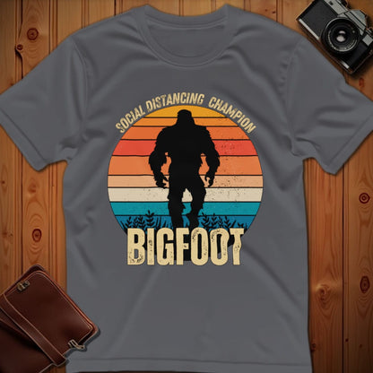 Bigfoot Tee – Social Distancing Champion – Bold Vibrant Art