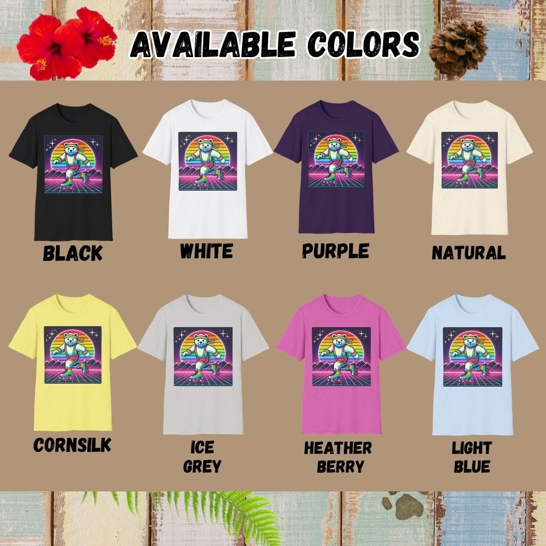 Bear Tee – 80's Roller Skating – Bold Vibrant Art