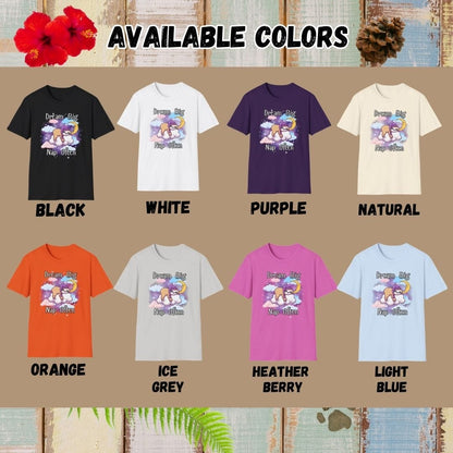 Sloth Tee – Dream Big Nap Often – Bold Vibrant Art