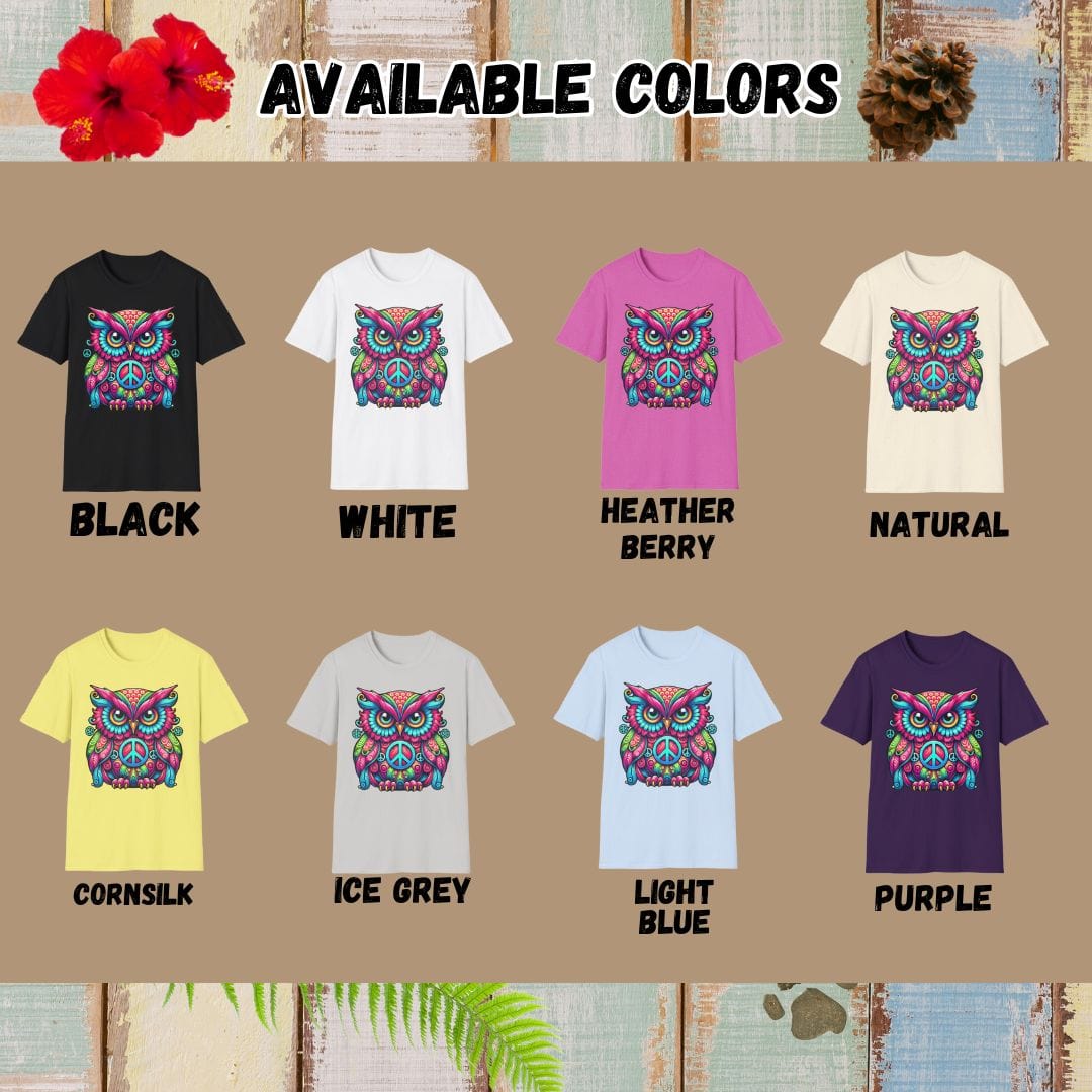 Owl Tee – Psychedelic – Bold Vibrant Art
