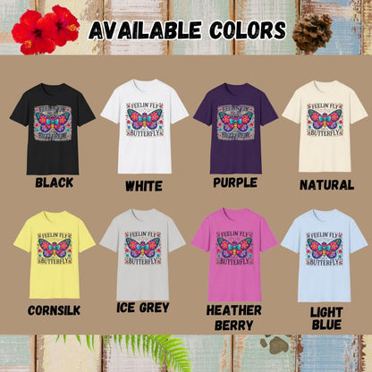 Butterfly Tee – Feelin Fly Like A – Bold Vibrant Art