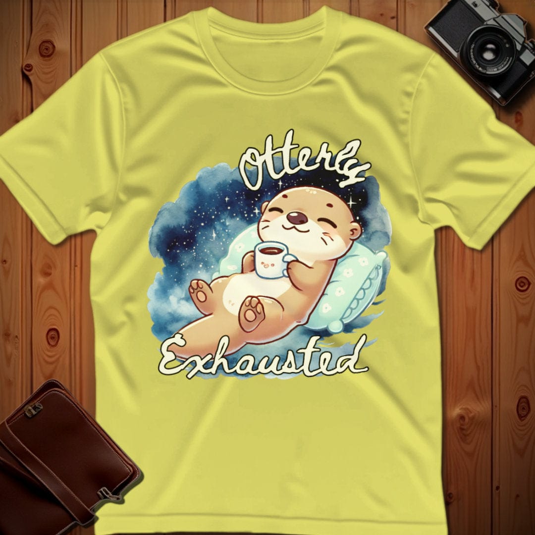 Otter Tee – Otterly Exhausted– Bold Vibrant Art