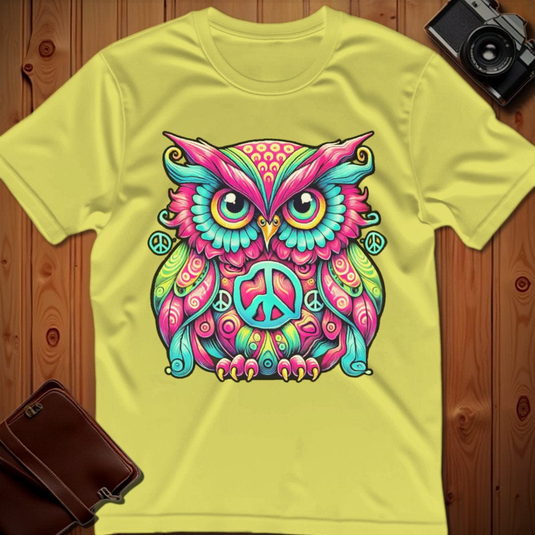Owl Tee – Psychedelic – Bold Vibrant Art