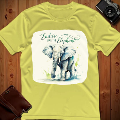 Elephant Tee – Endure Like The – Bold Vibrant Art