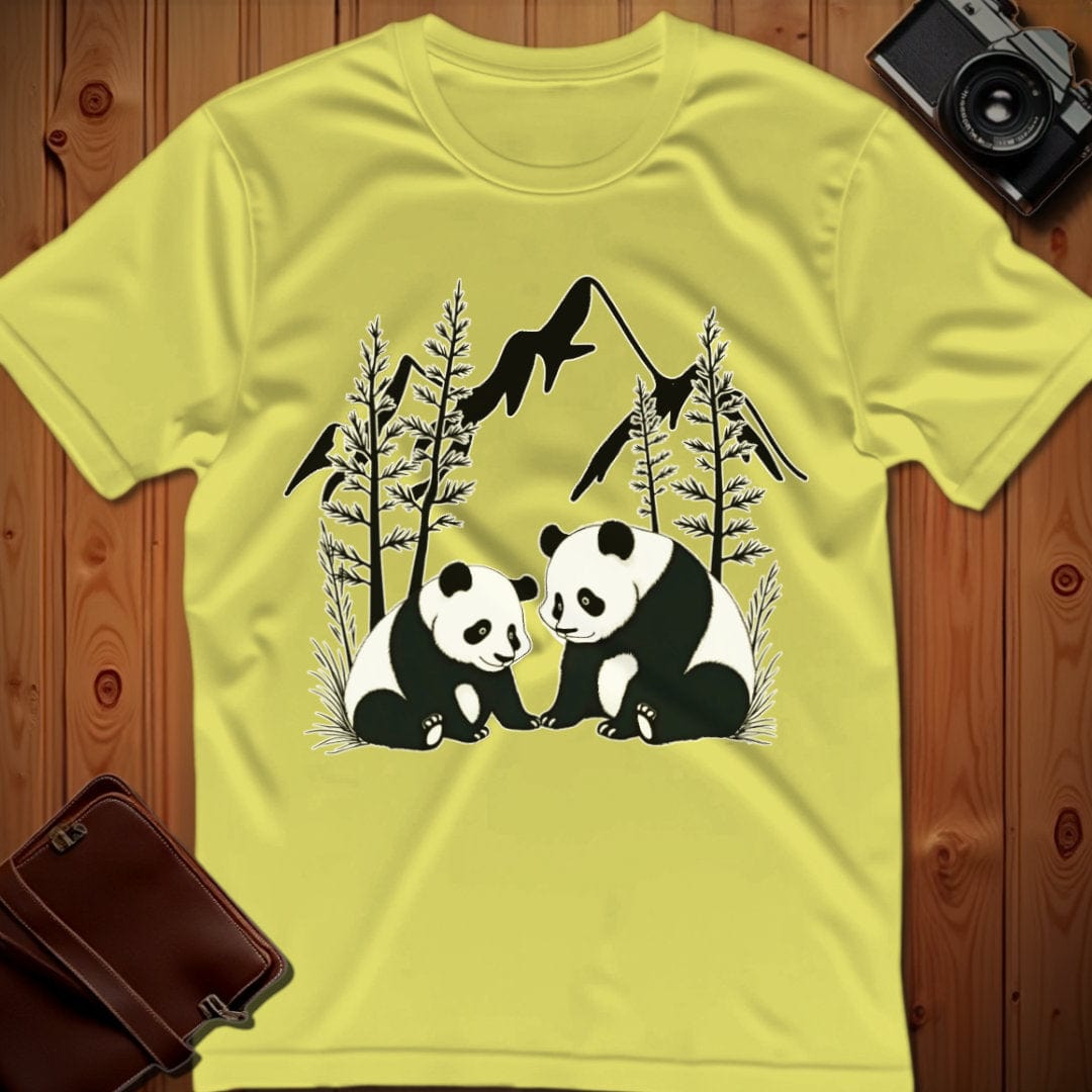 Panda Tee – Mountain Pandas – Bold Vibrant Art