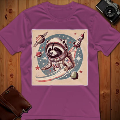 Racoon Tee – Vintage Rocket – Bold Vibrant Art