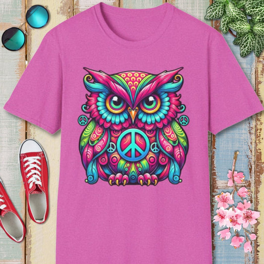 Owl Tee – Psychedelic – Bold Vibrant Art