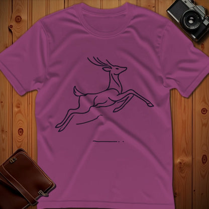 Deer Tee – Minimalist Jumping – Bold Vibrant Art