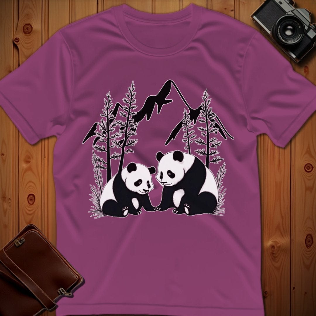 Panda Tee – Mountain Pandas – Bold Vibrant Art