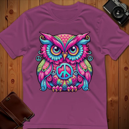 Owl Tee – Psychedelic – Bold Vibrant Art