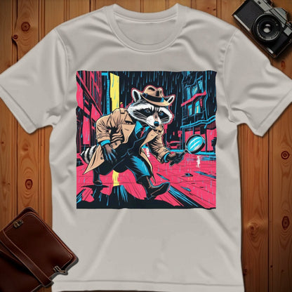 Raccoon Tee – Detective Raccoon Pop Art – Bold Vibrant Art