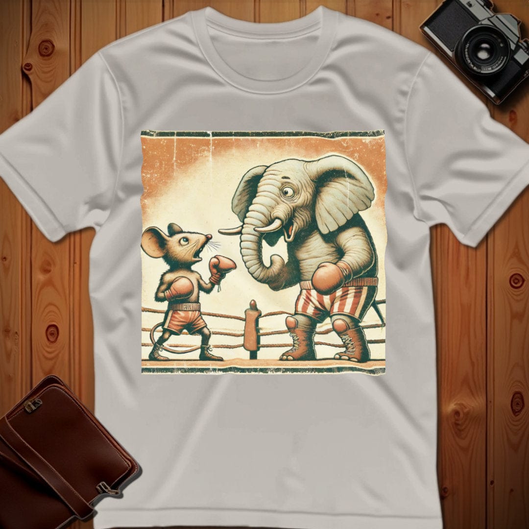 Mouse, Elephant Tee – Boxing Match – Boxing – Bold Vibrant Art