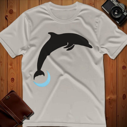 Dolphin Tee – Jumping Minimalist – Bold Vibrant Art