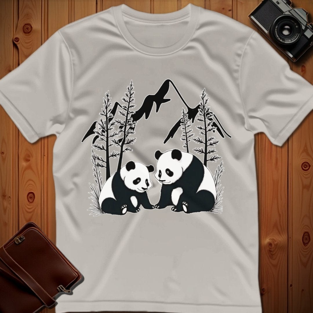 Panda Tee – Mountain Pandas – Bold Vibrant Art
