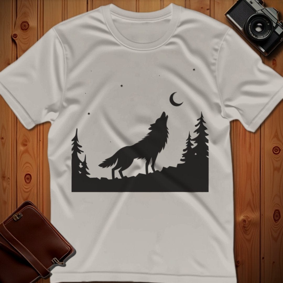 Wolf Tee – Minimalist Howling – Bold Vibrant Art