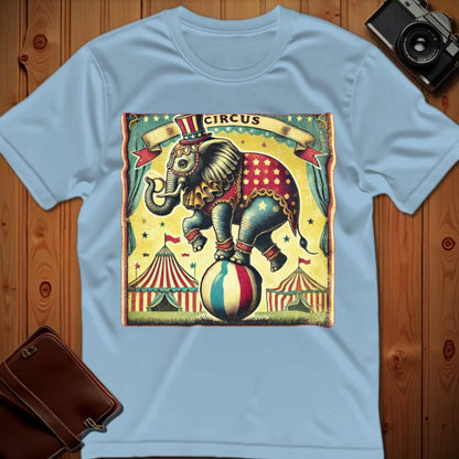 Elephant Tee – Vintage Circus – Bold Vibrant Art
