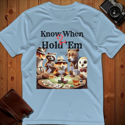 Fox, Owl, Bear Tee – Know When 2 Hold ‘Em – Bold Vibrant Art