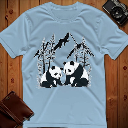 Panda Tee – Mountain Pandas – Bold Vibrant Art