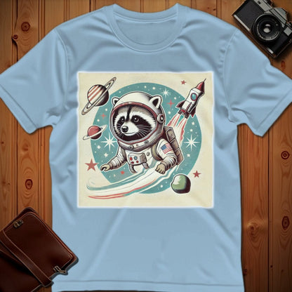 Racoon Tee – Vintage Rocket – Bold Vibrant Art