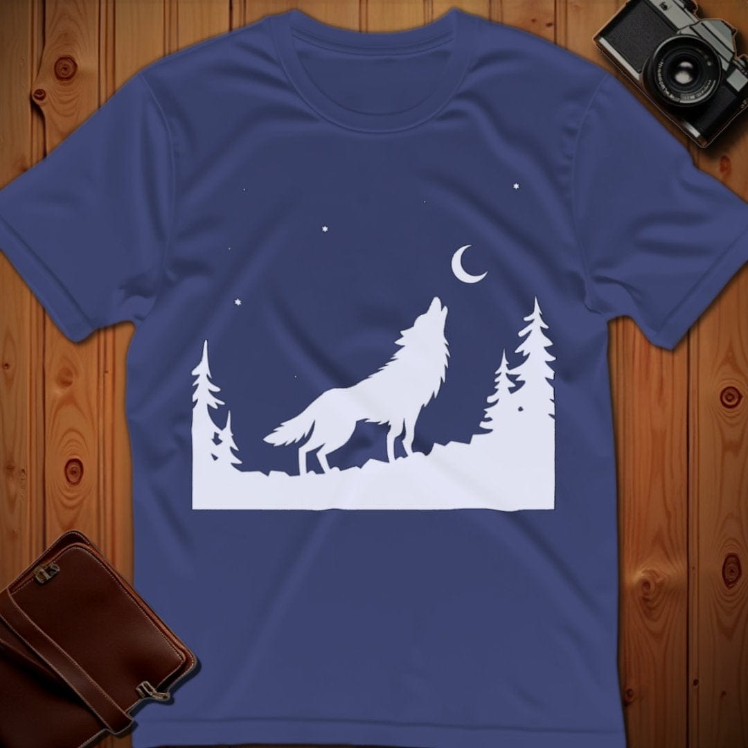 Wolf Tee – Minimalist Howling – Bold Vibrant Art