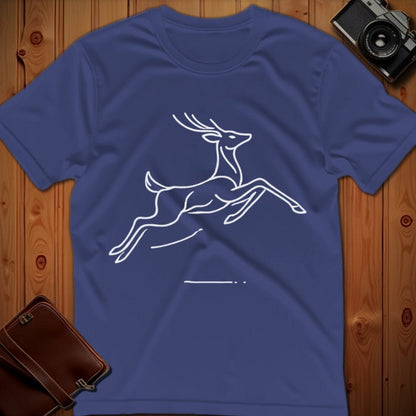 Deer Tee – Minimalist Jumping – Bold Vibrant Art