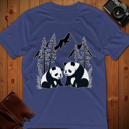 Panda Tee – Mountain Pandas – Bold Vibrant Art