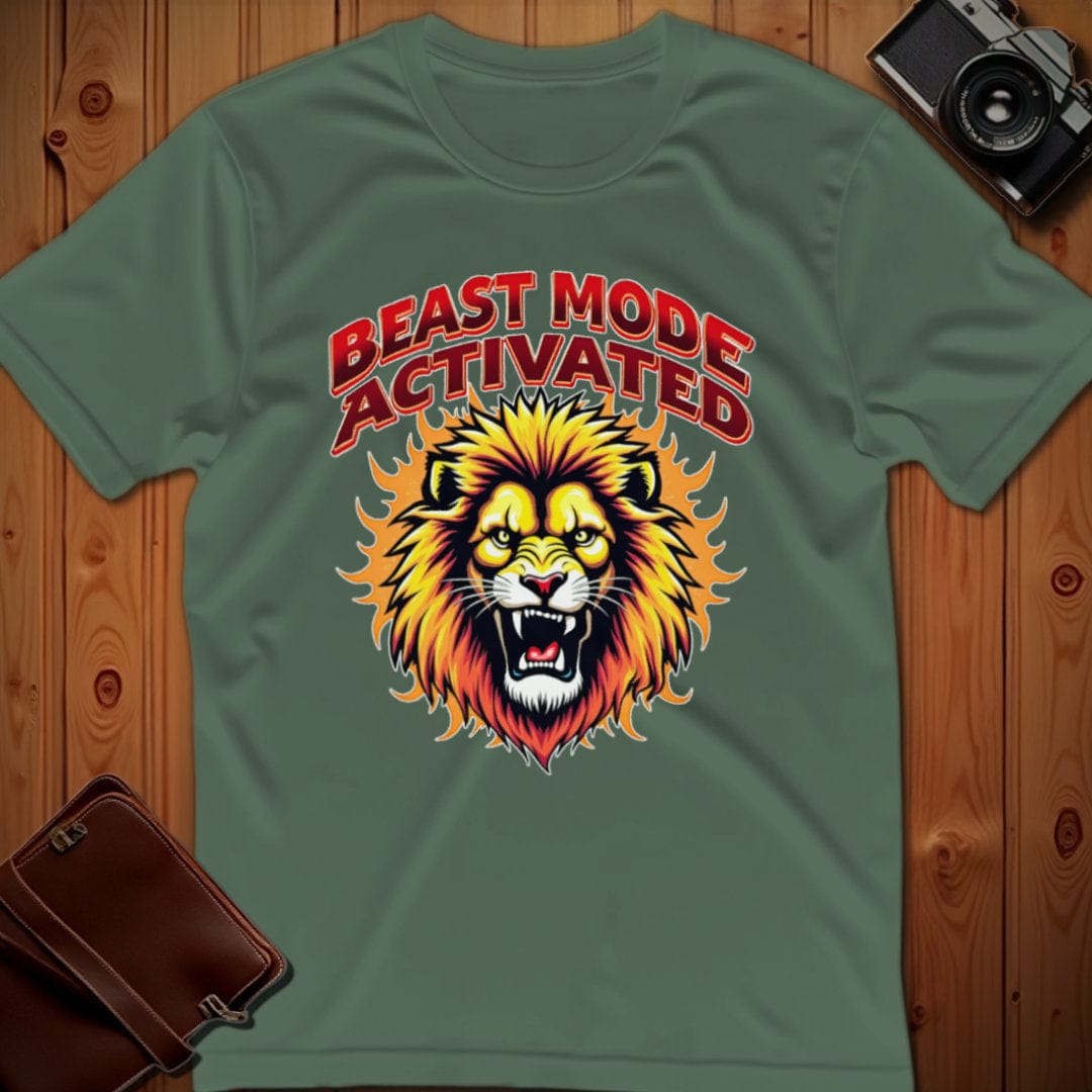 Lion Tee – Beast Mode Activated – Bold Vibrant Art