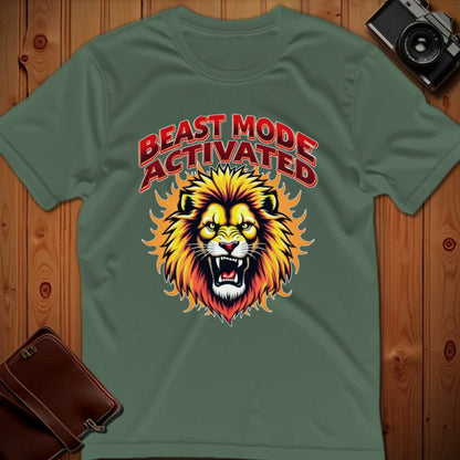 Lion Tee – Beast Mode Activated – Bold Vibrant Art