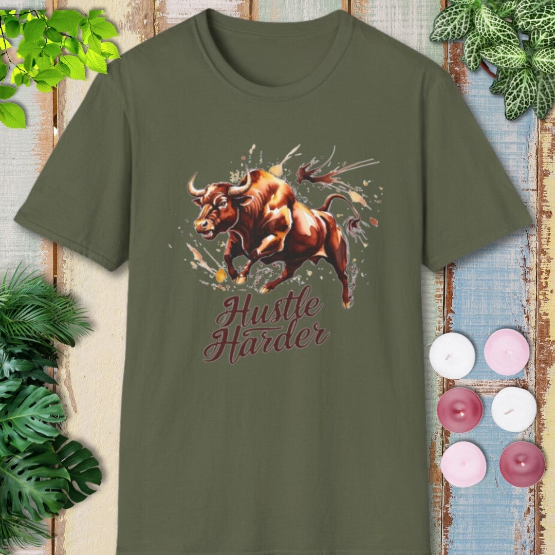 Hustle Harder Bull T-Shirt
