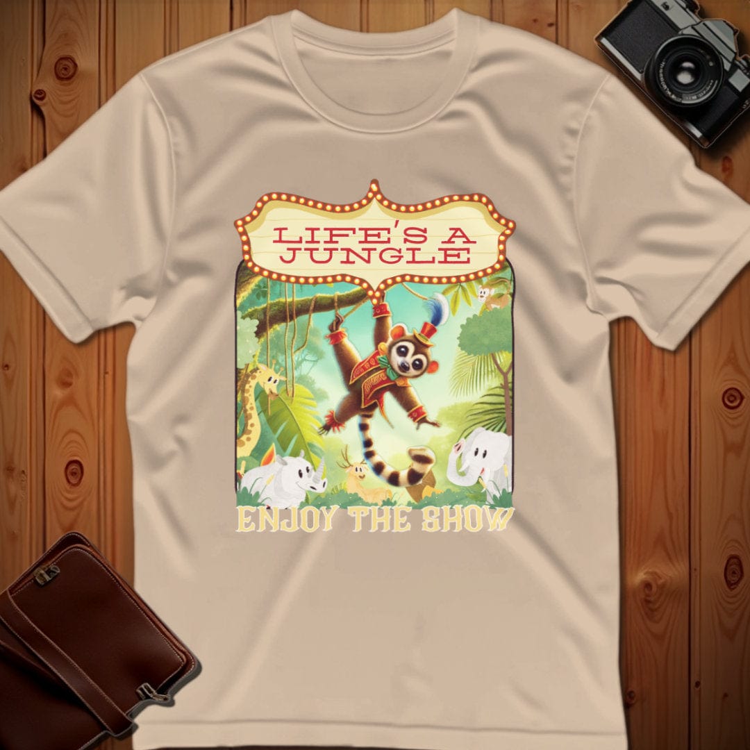 Kinkajou Tee – Life’s A Jungle Enjoy The Show – Bold Vibrant Art
