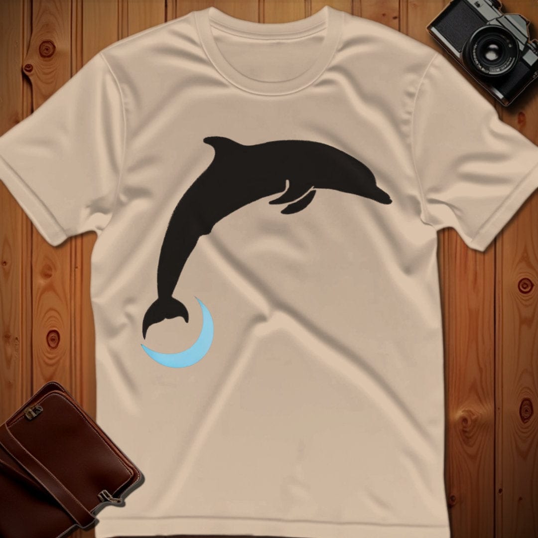 Dolphin Tee – Jumping Minimalist – Bold Vibrant Art