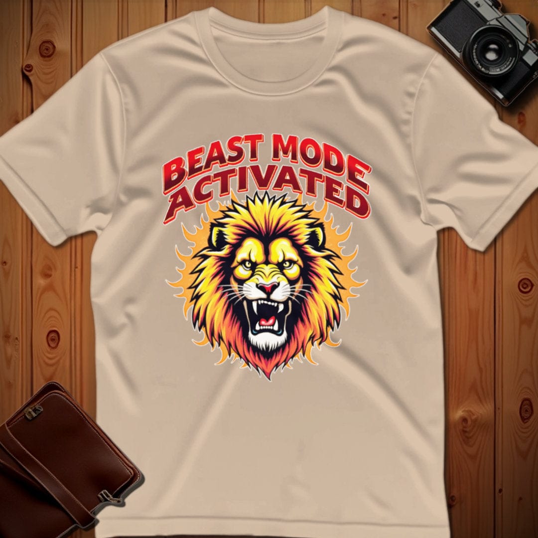 Lion Tee – Beast Mode Activated – Bold Vibrant Art