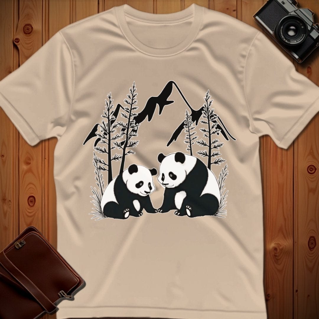 Panda Tee – Mountain Pandas – Bold Vibrant Art