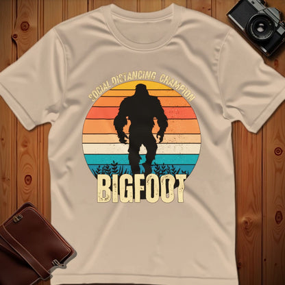 Bigfoot Tee – Social Distancing Champion – Bold Vibrant Art