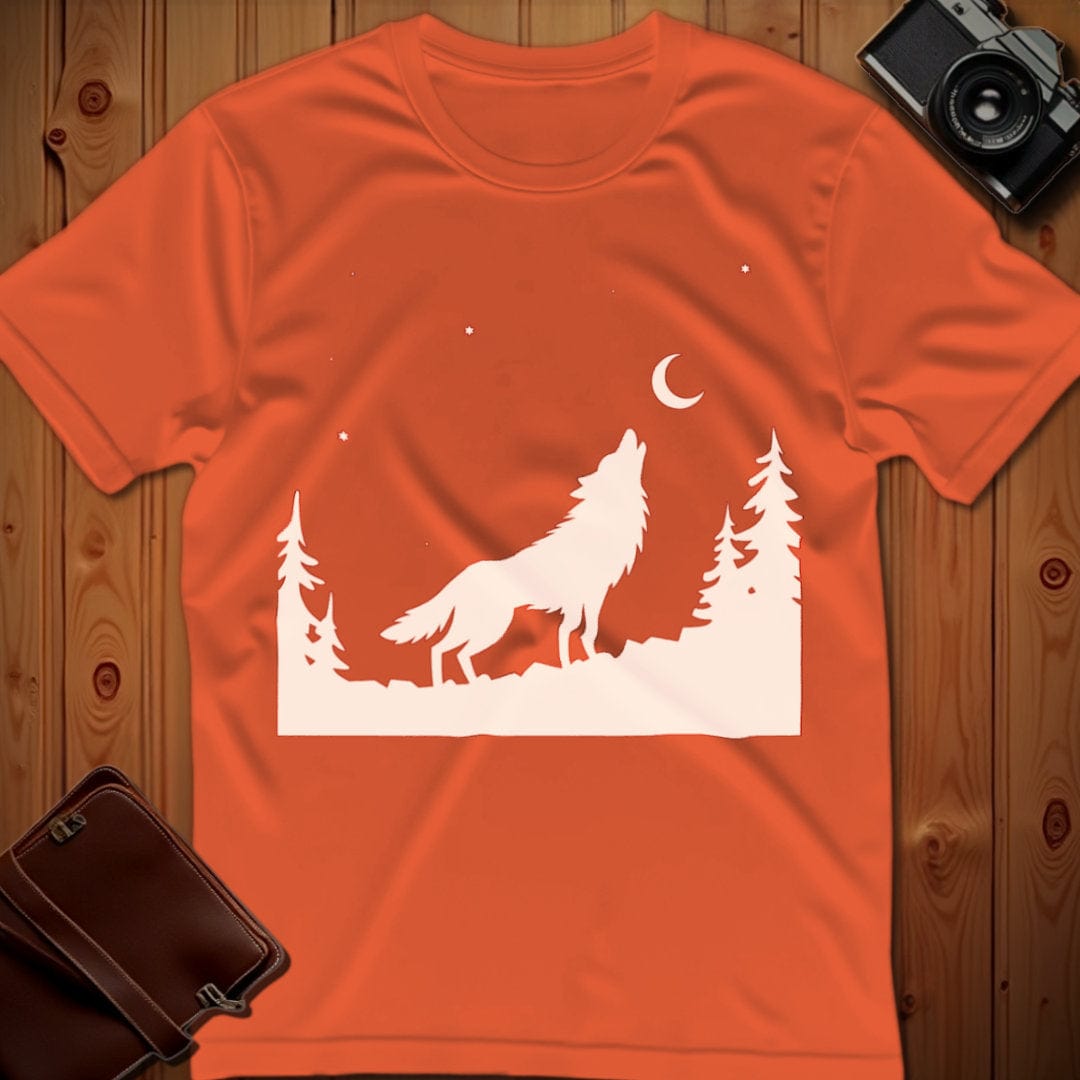Wolf Tee – Minimalist Howling – Bold Vibrant Art