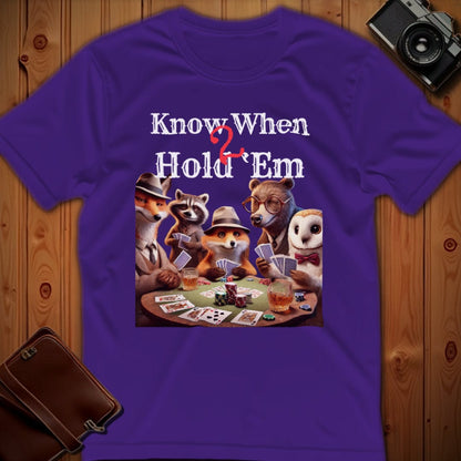 Fox, Owl, Bear Tee – Know When 2 Hold ‘Em – Bold Vibrant Art