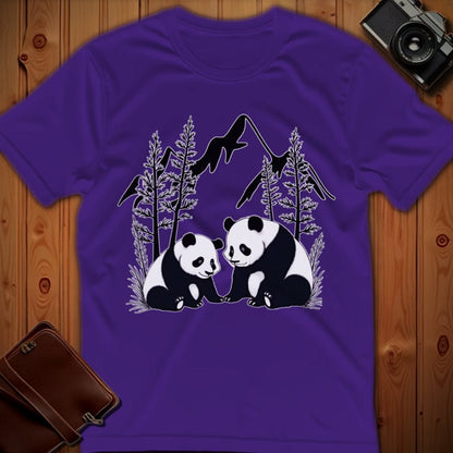Panda Tee – Mountain Pandas – Bold Vibrant Art