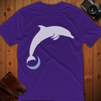 Dolphin Tee – Jumping Minimalist – Bold Vibrant Art