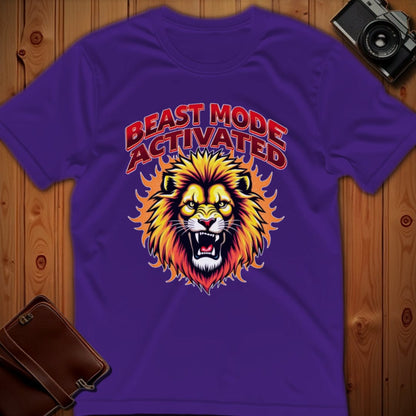 Lion Tee – Beast Mode Activated – Bold Vibrant Art