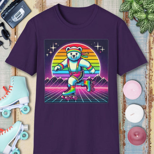 Bear Tee – 80's Roller Skating – Bold Vibrant Art