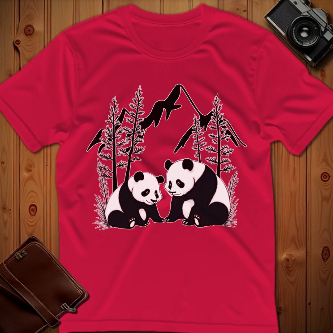 Panda Tee – Mountain Pandas – Bold Vibrant Art