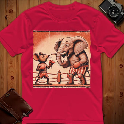 Mouse, Elephant Tee – Boxing Match – Boxing – Bold Vibrant Art