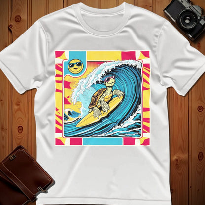 Turtle Tee – Surfing Pop Art  – Bold Vibrant Art