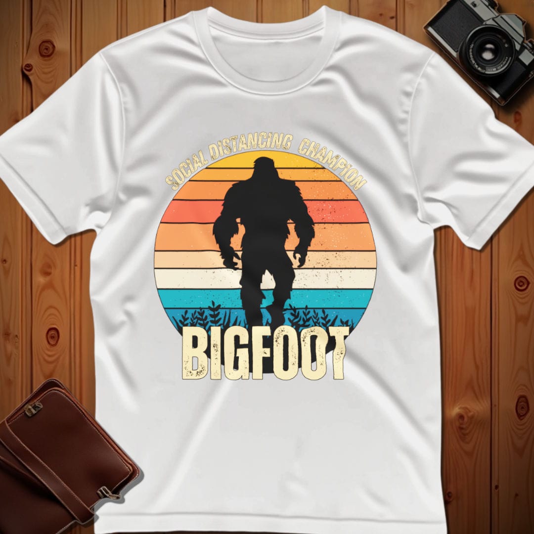 Bigfoot Tee – Social Distancing Champion – Bold Vibrant Art