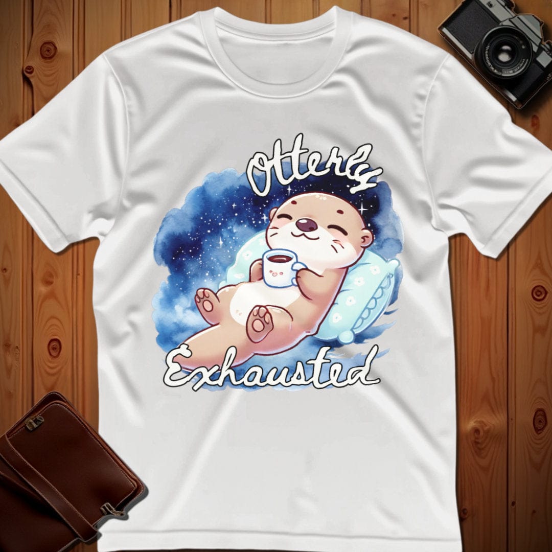 Otter Tee – Otterly Exhausted– Bold Vibrant Art