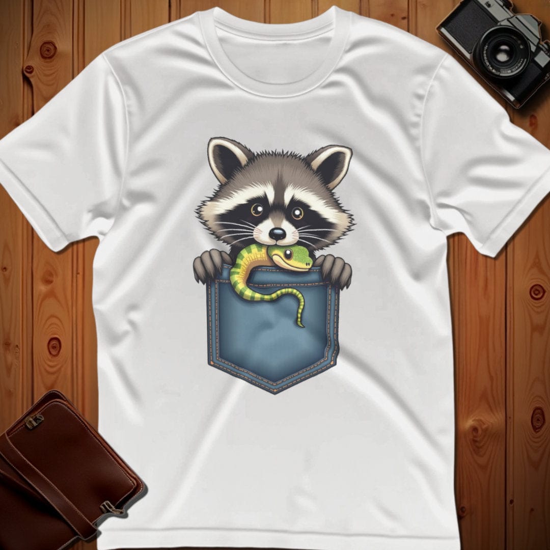 Racoon Tee – Pocket – Bold Vibrant Graphic | Outdoor Adventure
