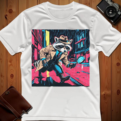 Raccoon Tee – Detective Raccoon Pop Art – Bold Vibrant Art